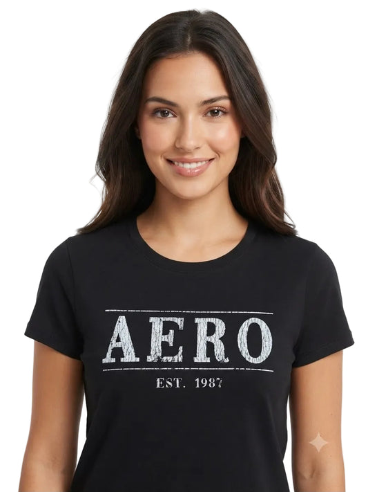 Camiseta Para Mujer Aero Graphic Level 1 Dark Black 6735