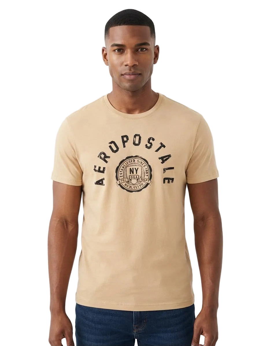 Camiseta Para Hombre Aero Level 1 Graphic Tees Gilded Beige 4619