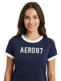 Camiseta Para Mujer Aero Graphic Level 1 Cadet Navy 7049