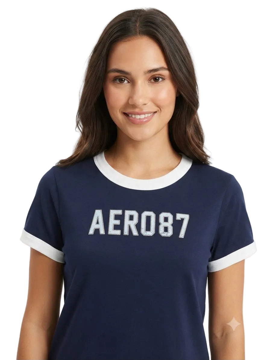 Camiseta Para Mujer Aero Graphic Level 1 Cadet Navy 7049