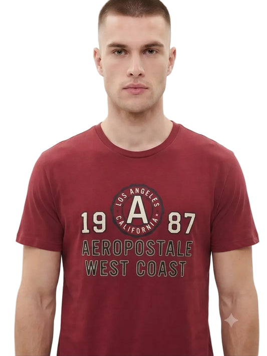 Camiseta Para Hombre Aero Level 2 Graphic Tees Pomegranate 5301