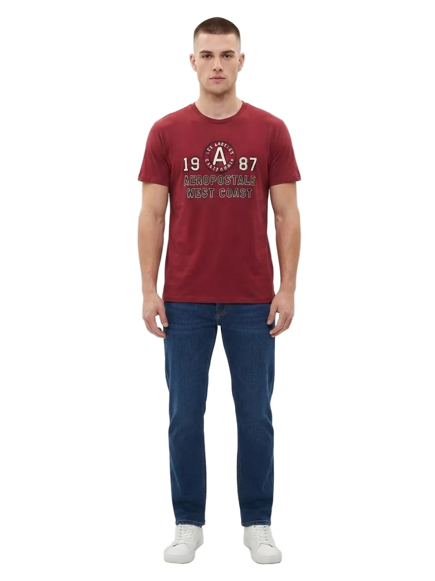 Camiseta Para Hombre Aero Level 2 Graphic Tees Pomegranate 5301