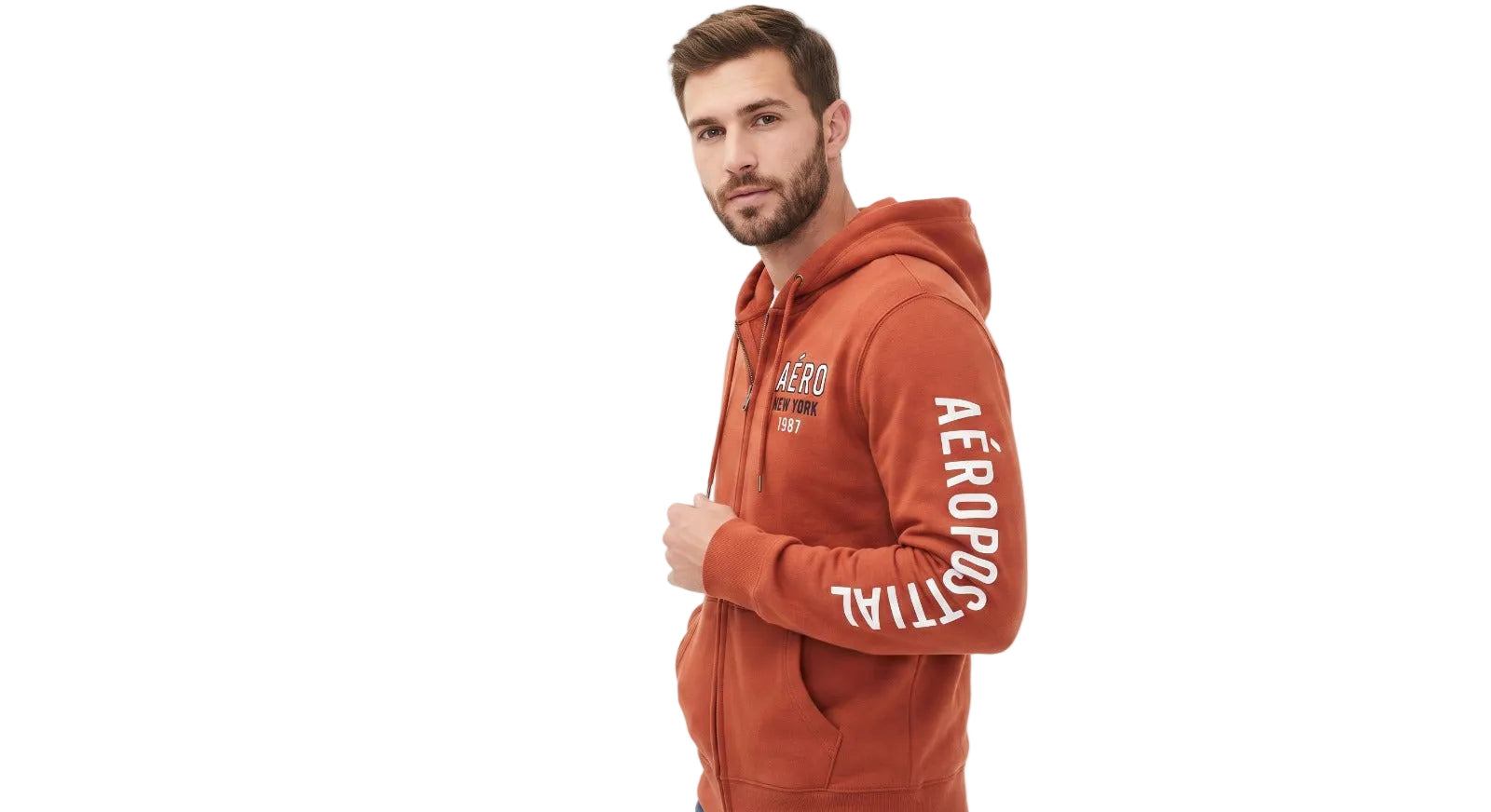 Buzo Para Hombre Aero Guys Full Zip Hoodies Brickdust 3735
