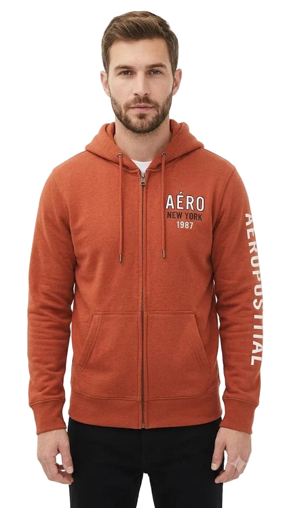 Buzo Para Hombre Aero Guys Full Zip Hoodies Brickdust 3735