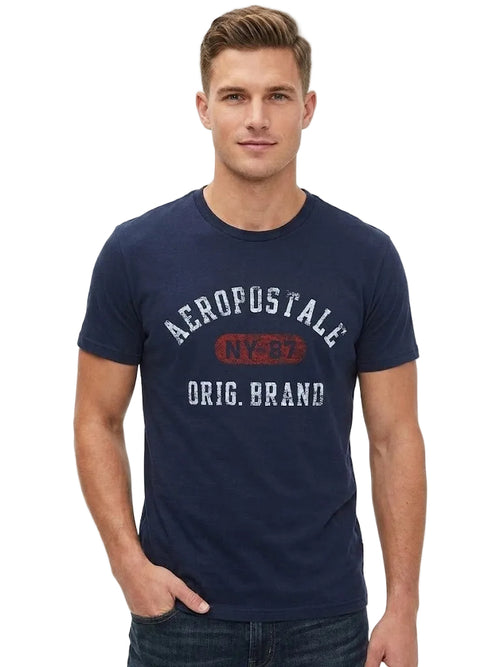 Camiseta Para Hombre Aero Level 1 Graphic Tees Cadet Navy 7465