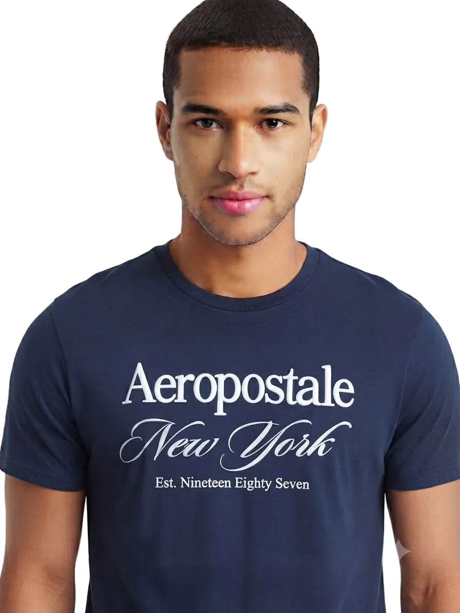 Camiseta Para Hombre Aero Level 2 Graphic Tees Cadet Navy 6257