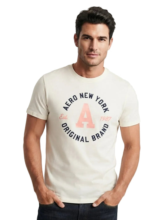 Camiseta Para Hombre Aero Level 2 Graphic Tees Egret 9835