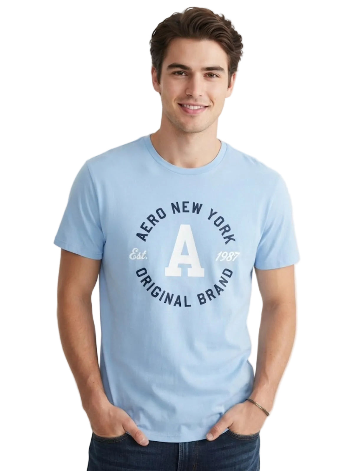 Camiseta Para Hombre Aero Level 2 Graphic Tees Cool Blue 9835