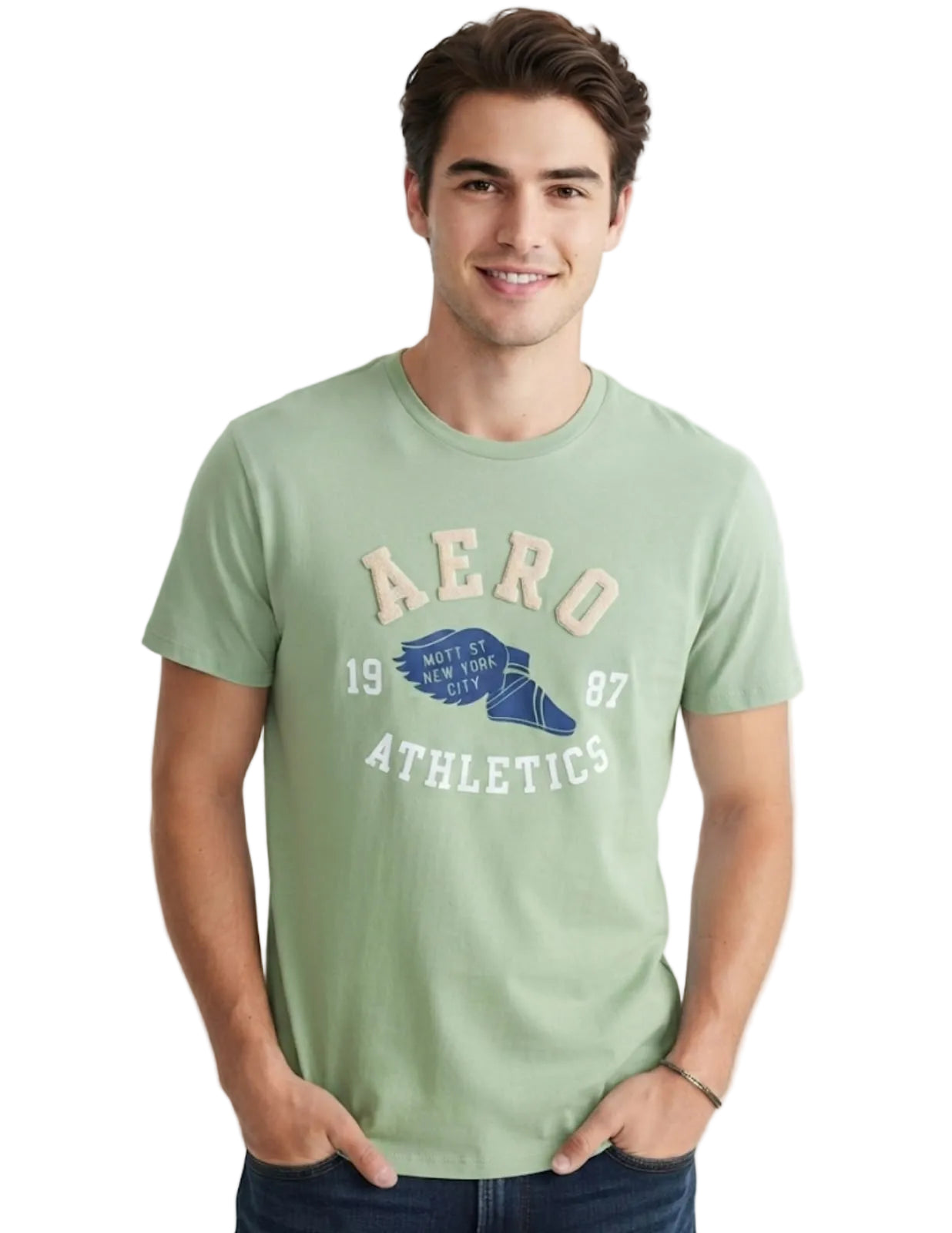 Camiseta Para Hombre Aero Level 2 Graphic Tees Green Turquoise 5889