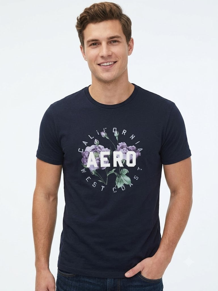 Camiseta Para Hombre Aero Level 2 Graphic Tees Dark Black 4602