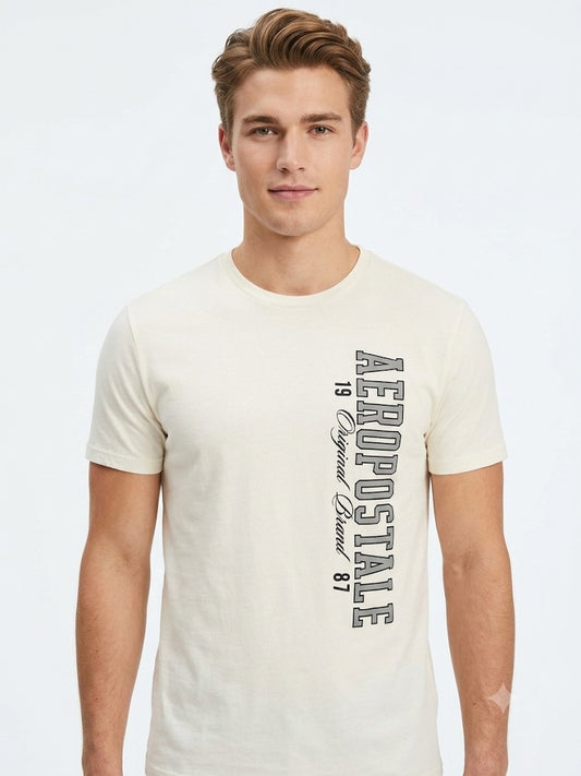 Camiseta Para Hombre Aero Level 2 Graphic Tees Cream 5607