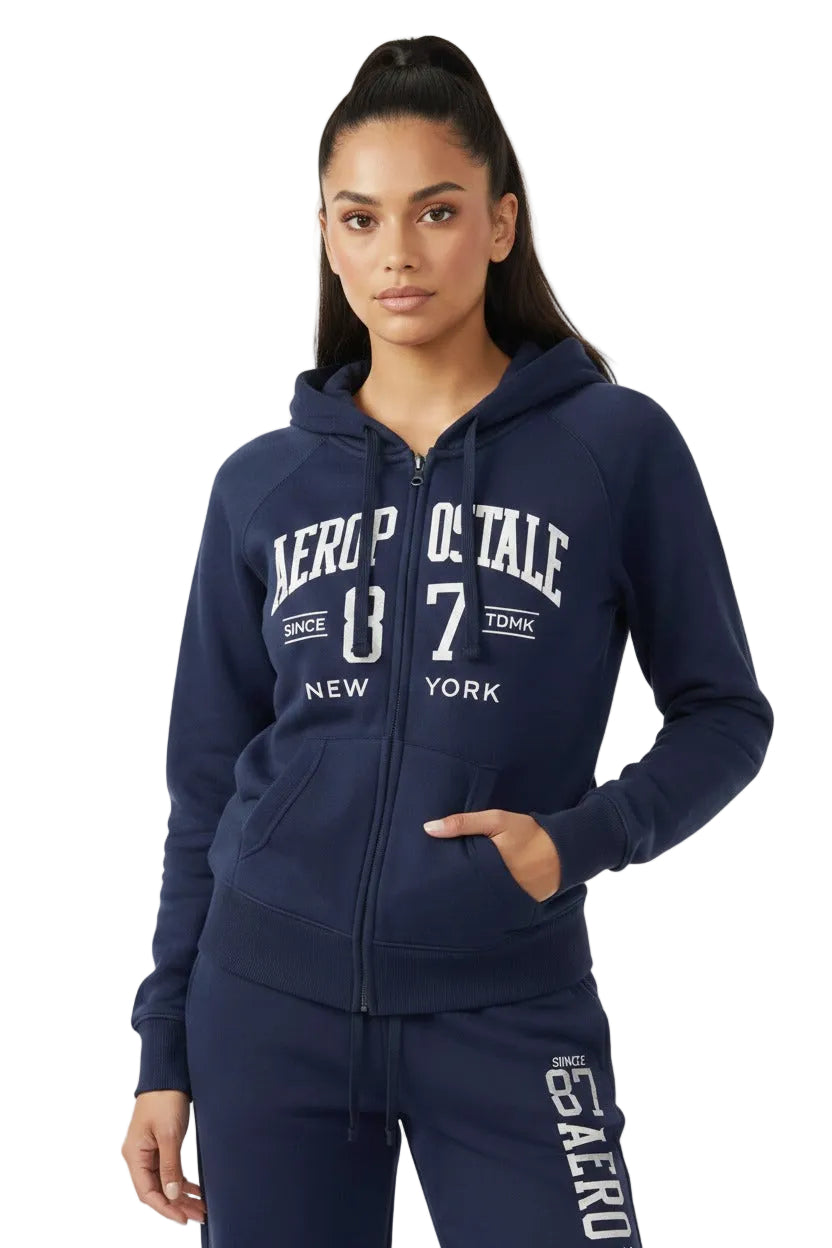 Buzo Para Mujer Aero Fleece Zip Cadet Navy 3780