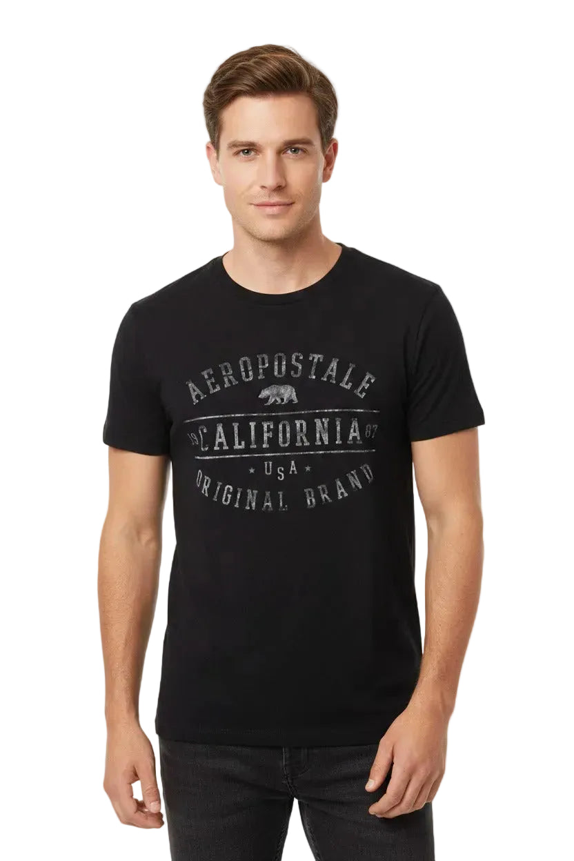 Camiseta Para Hombre Aero Level 2  Graphic Tees Dark Black 3962