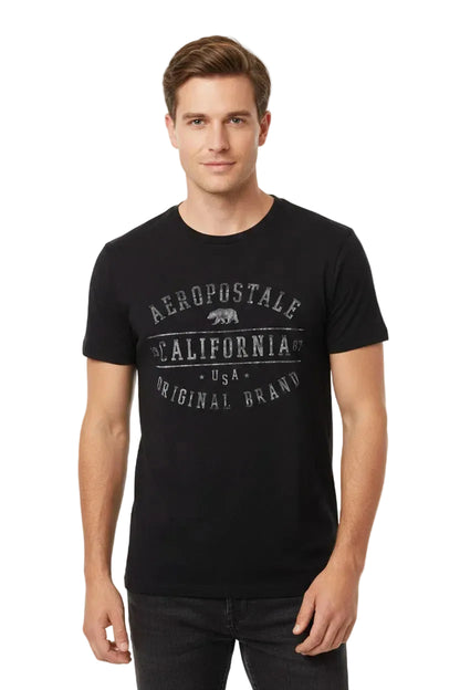 Camiseta Para Hombre Aero Level 2  Graphic Tees Dark Black 3962