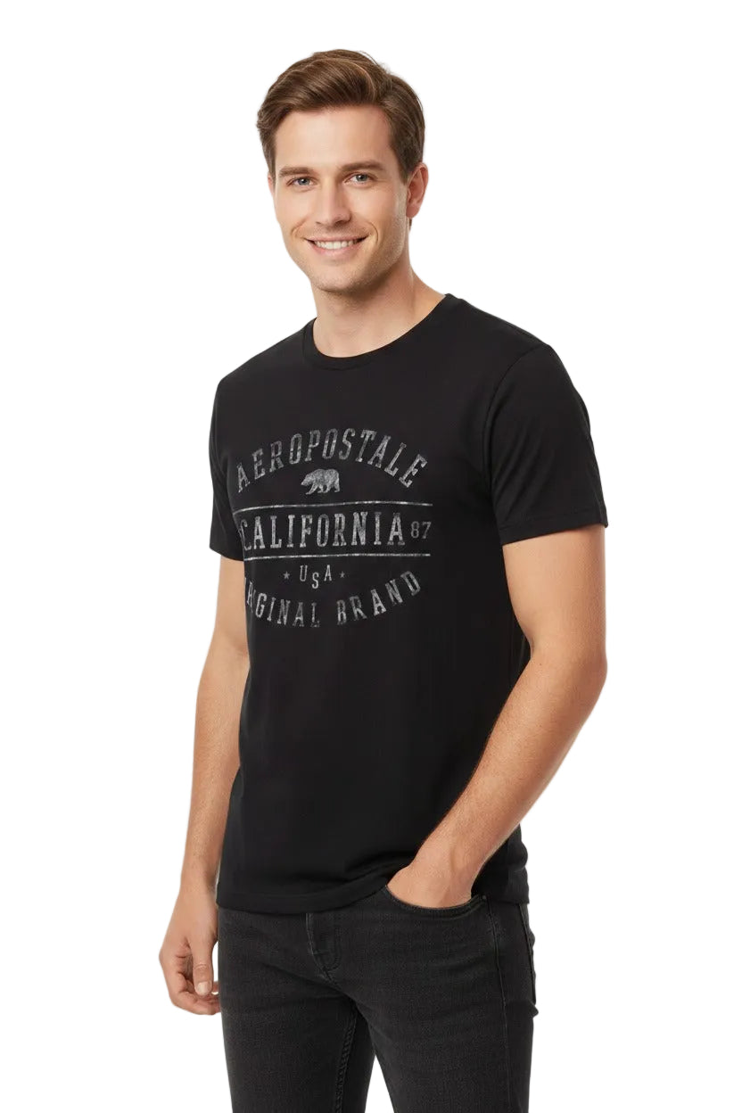 Camiseta Para Hombre Aero Level 2  Graphic Tees Dark Black 3962