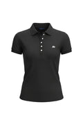 Polo Para Mujer Aero Solid Polo Dark Black Logo Blanco 4164