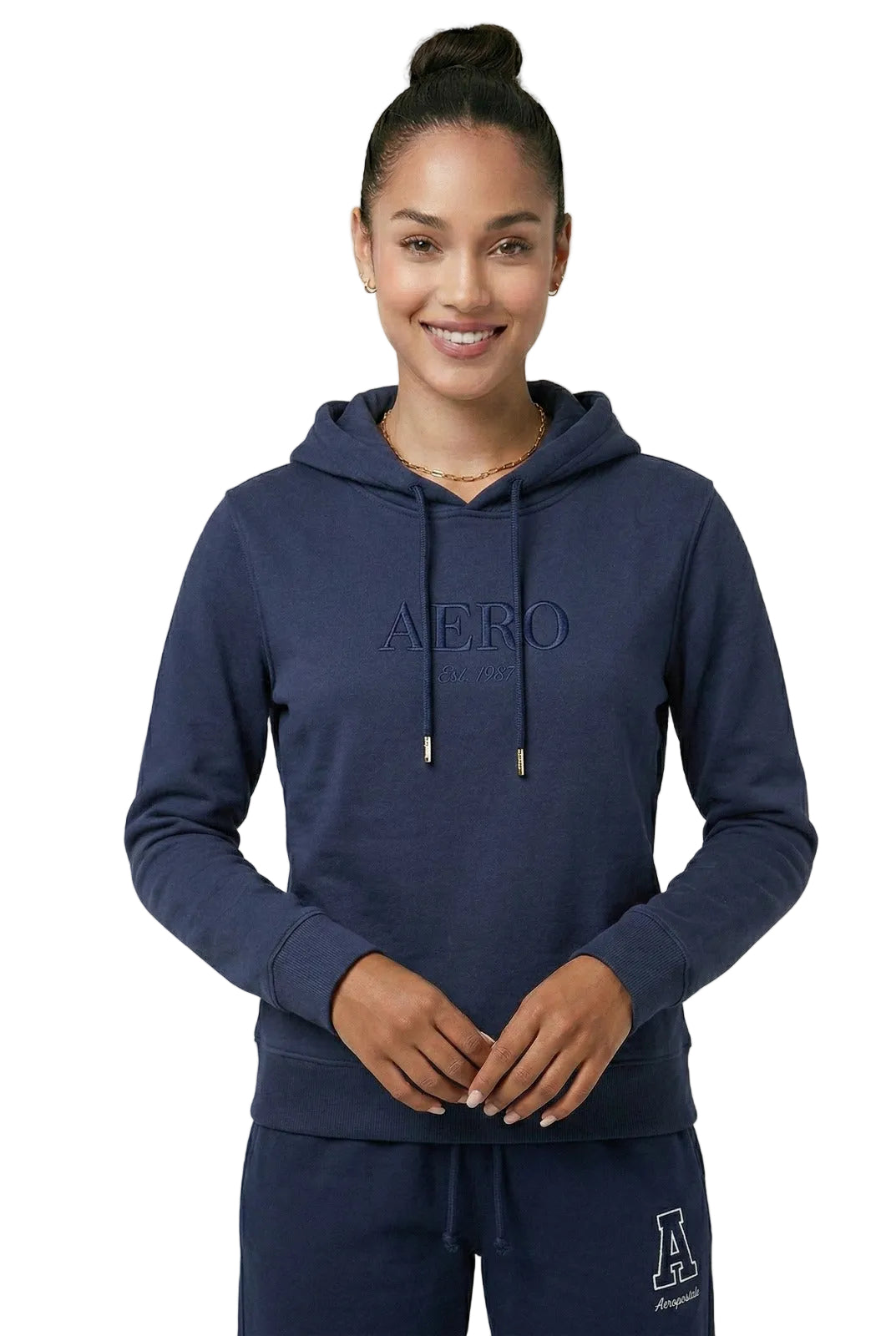 Buzo Para Mujer Aero Fleece Pop Over Cadet Navy 3843