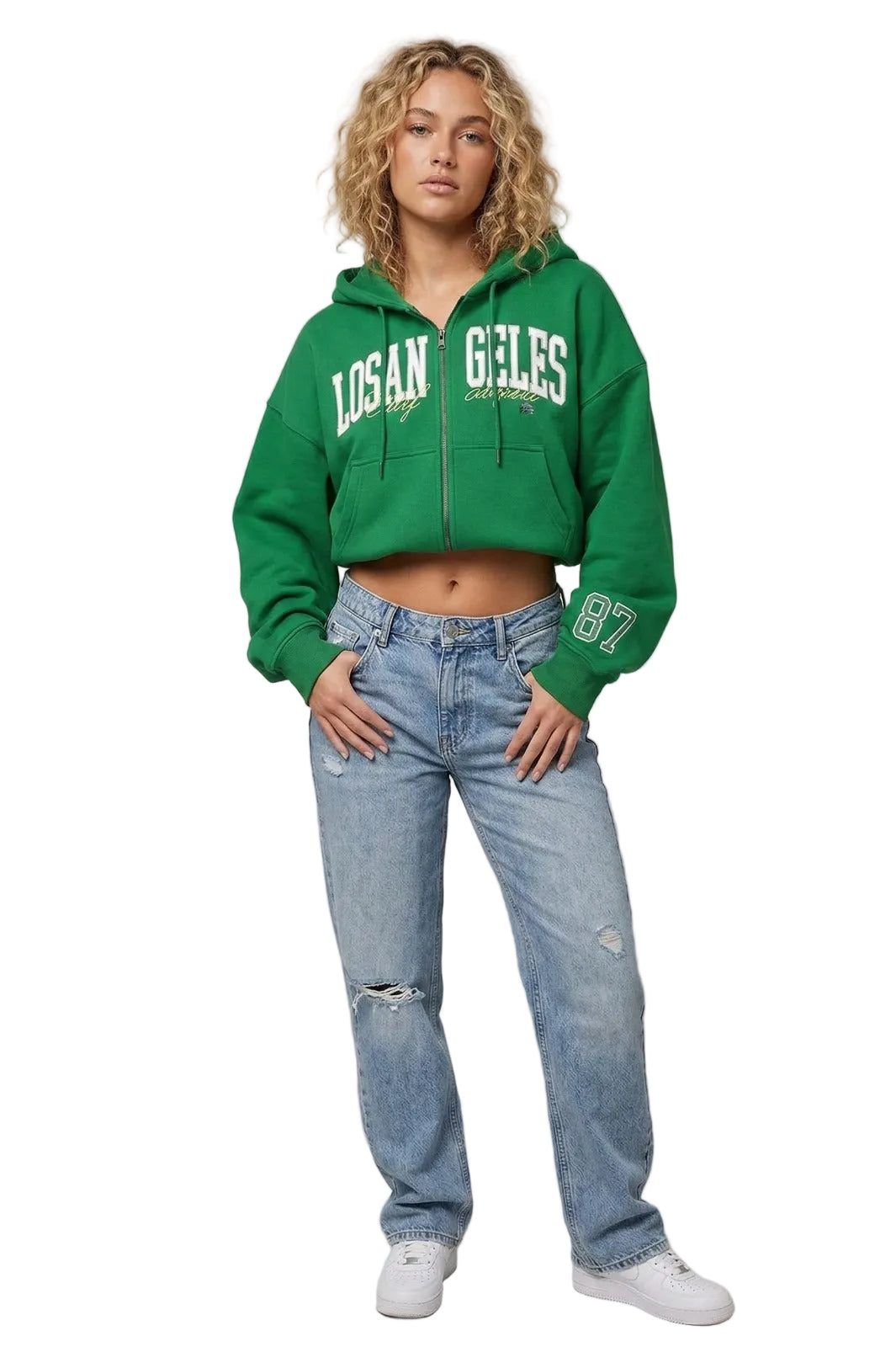 Buzo Para Mujer Aero Girls Fleece Zip Front Green