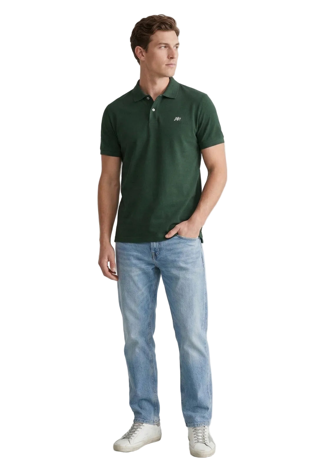 Polo Para Hombre Aero Guys Ss Solid Polo Green Gables 4777