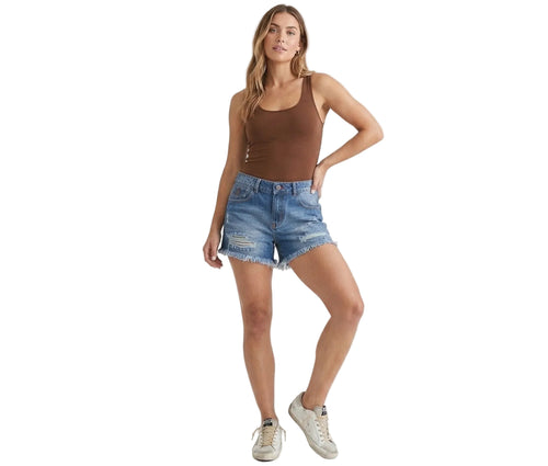 Short Para Mujer Aero Denim Shorty Medium Wash