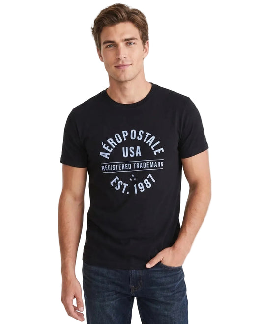 Camiseta Para Hombre Aero Level 2 Graphic Tees Dark Black 6084