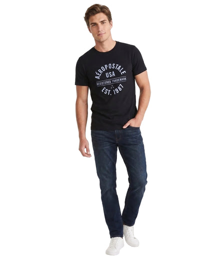Camiseta Para Hombre Aero Level 2 Graphic Tees Dark Black 6084
