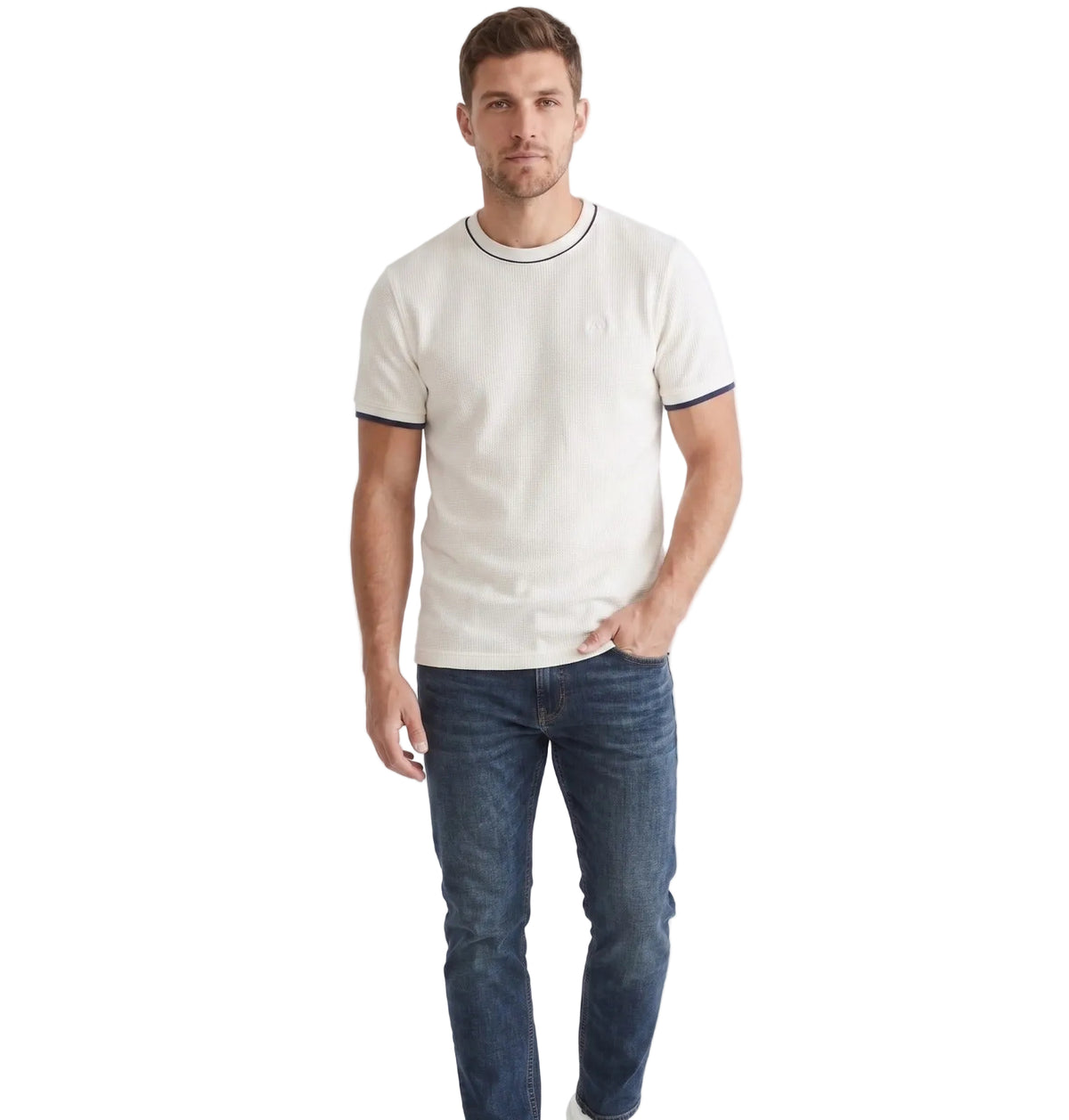 Camiseta Para Hombre Aero Bc Ss Knits Egret 2206