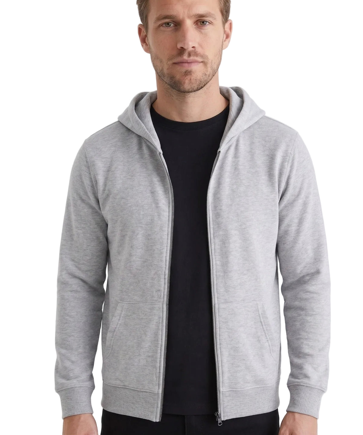 Buzo Para Hombre Aero Guys Full Zip Hoodies Light Heather Grey  2207