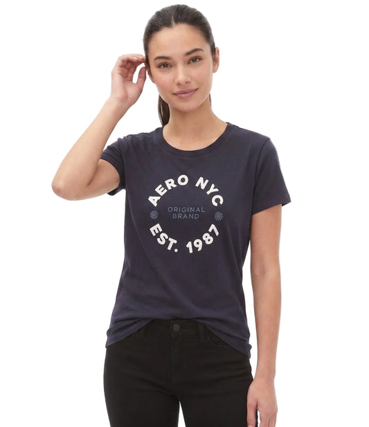 Camiseta Para Mujer Aero Graphic Level 2 Cadet Navy 7190
