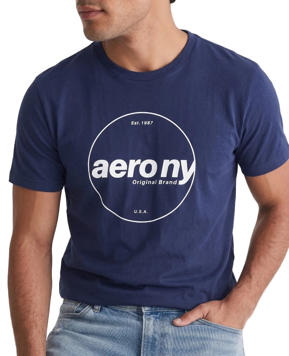 Camiseta Para Hombre Aero Level 1 Graphic Tees Cadet Navy 2168
