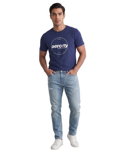 Camiseta Para Hombre Aero Level 1 Graphic Tees Cadet Navy 2168