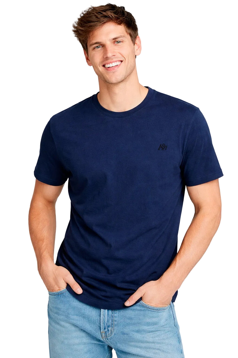 Camiseta Basica Azul Oscuro Para Hombre Aeropostale Guys Ss Tees 4240