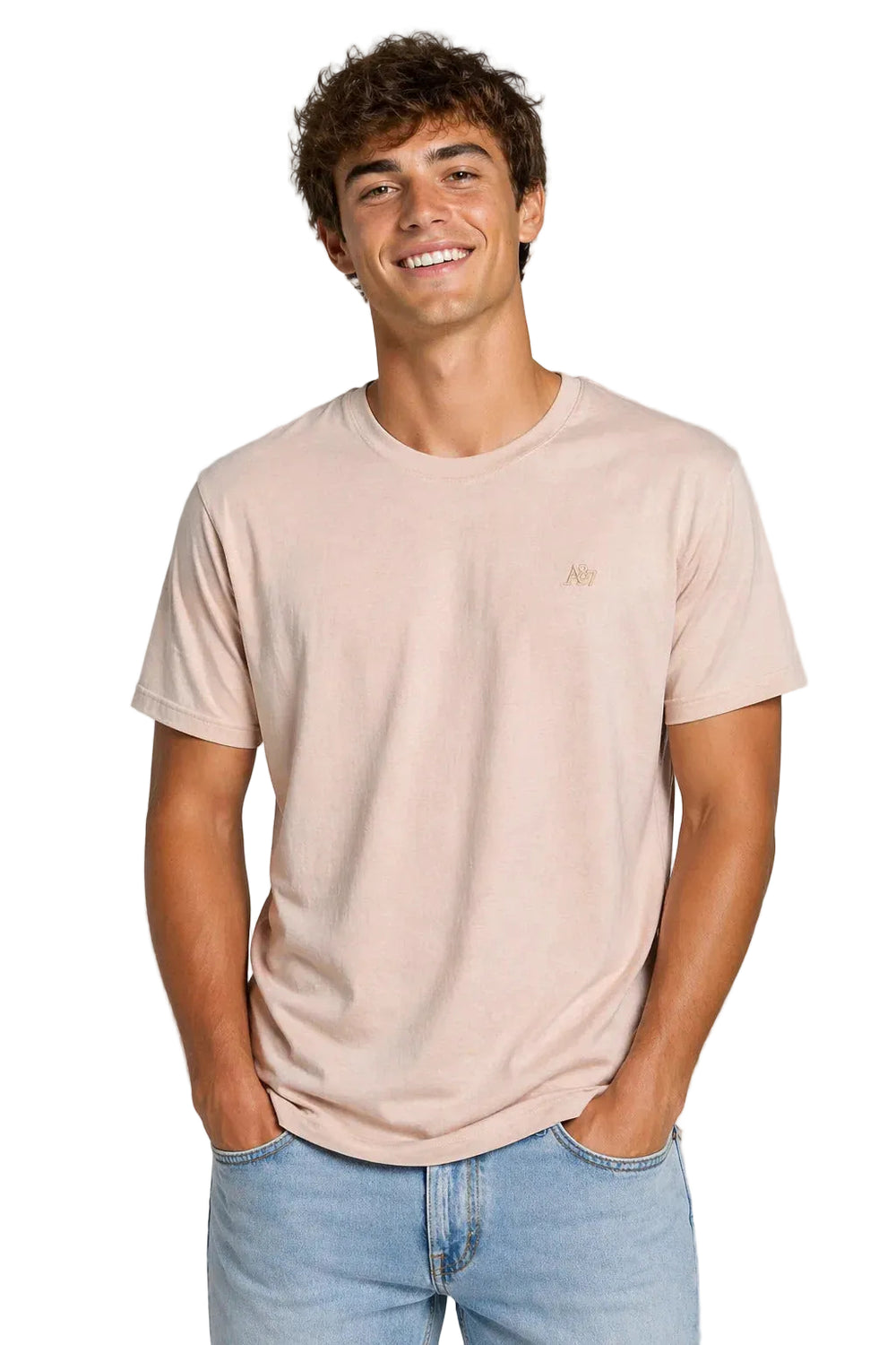 Camiseta Basica Rosada Para Hombre Aeropostale Guys Ss Tees Silver Pink  4240