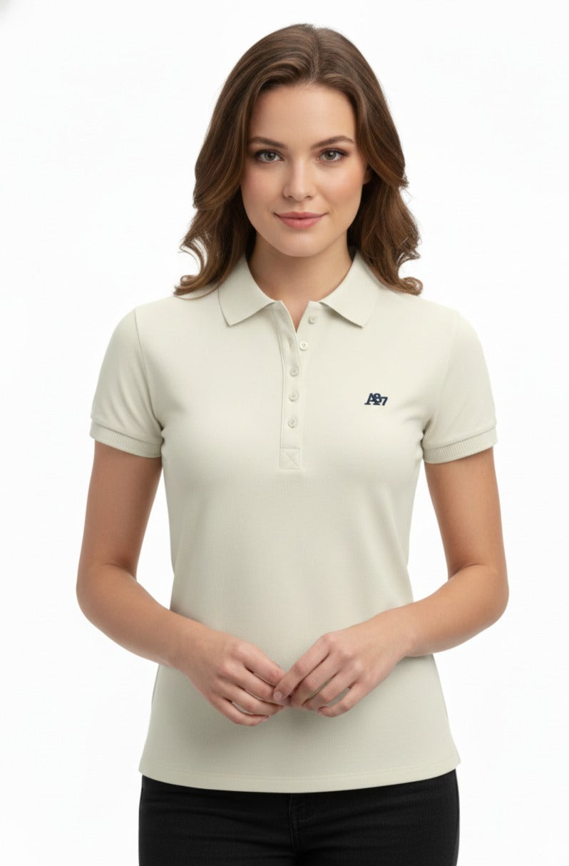 Polo Beige Para Mujer Aeropostale Solid Polo Egret 4164