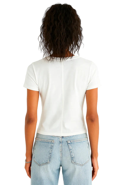 Camiseta Básica de Mujer cuello V Aero Girls Solid Ss Birch 6505