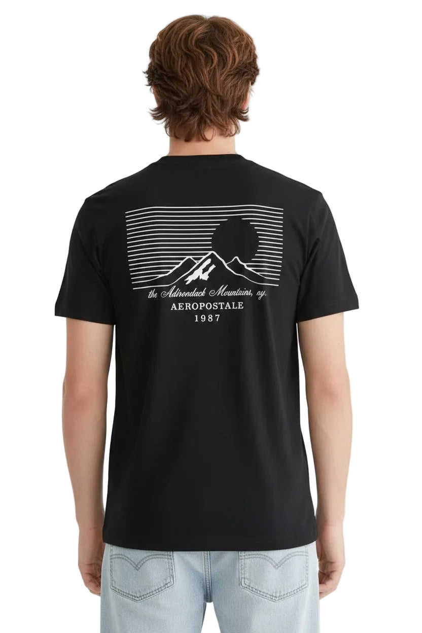 Camiseta Para Hombre Aero Level 2  Graphic Tees Dark Black 7704