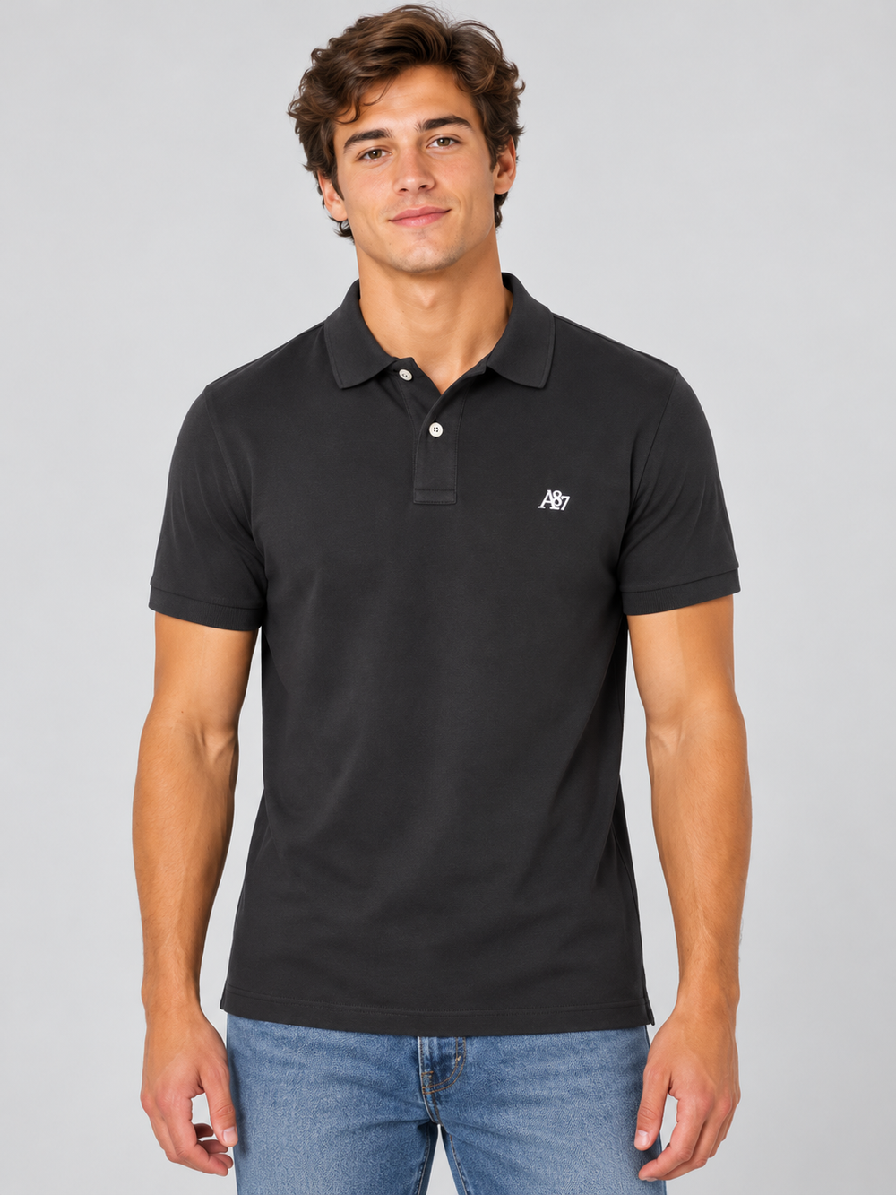 Camiseta Polo Para Hombre Aero Guys SS Solid Polo DarkBlack