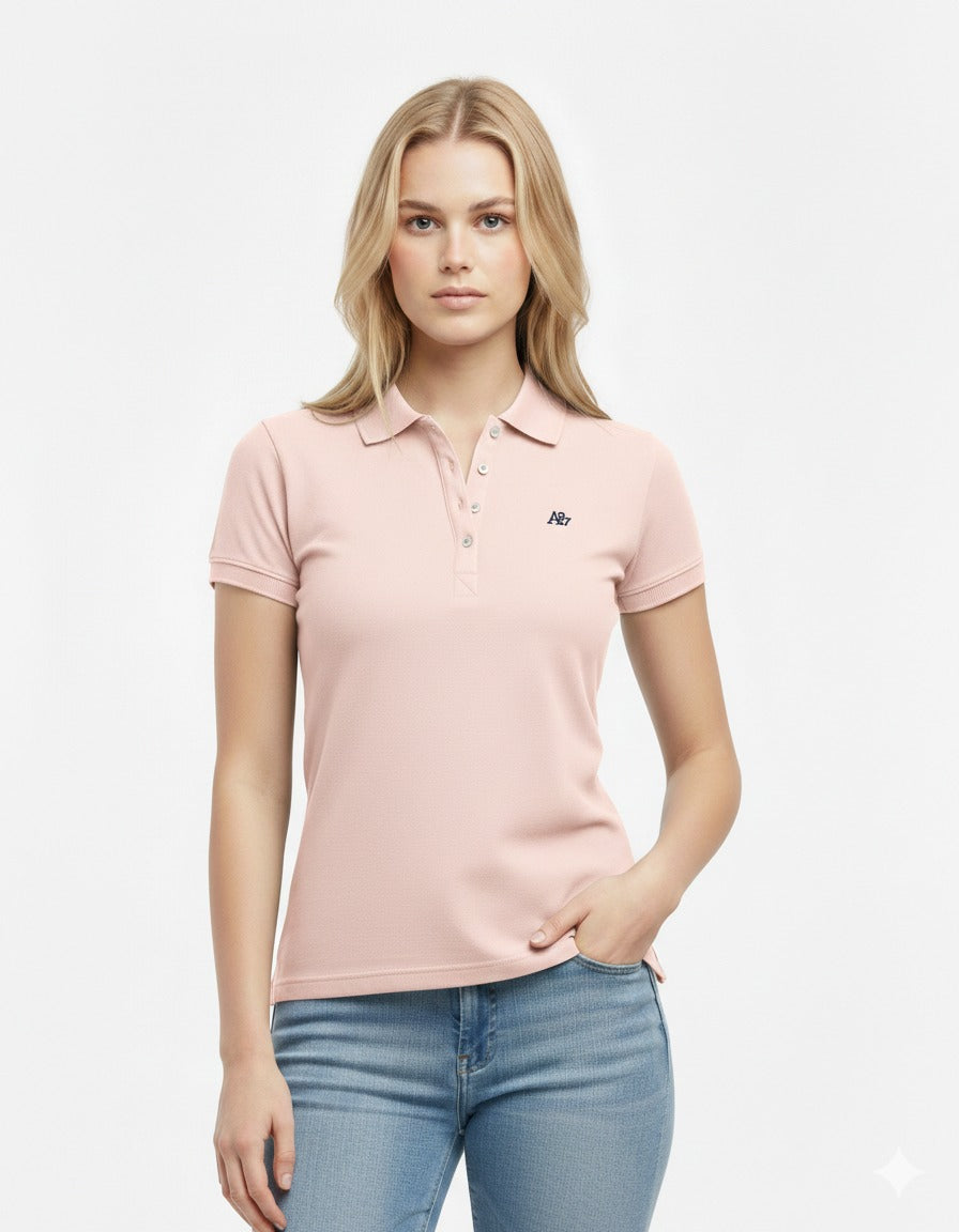 Polo Rosado Claro Para Mujer Aeropostale  Solid Polo Primrose Pink 4164