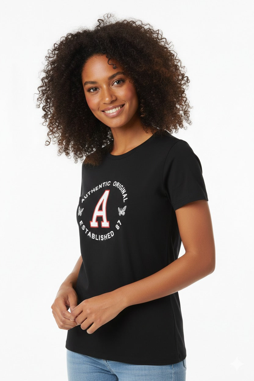 Camiseta Para Mujer Aero Graphic Level 2 Dark Black  7150