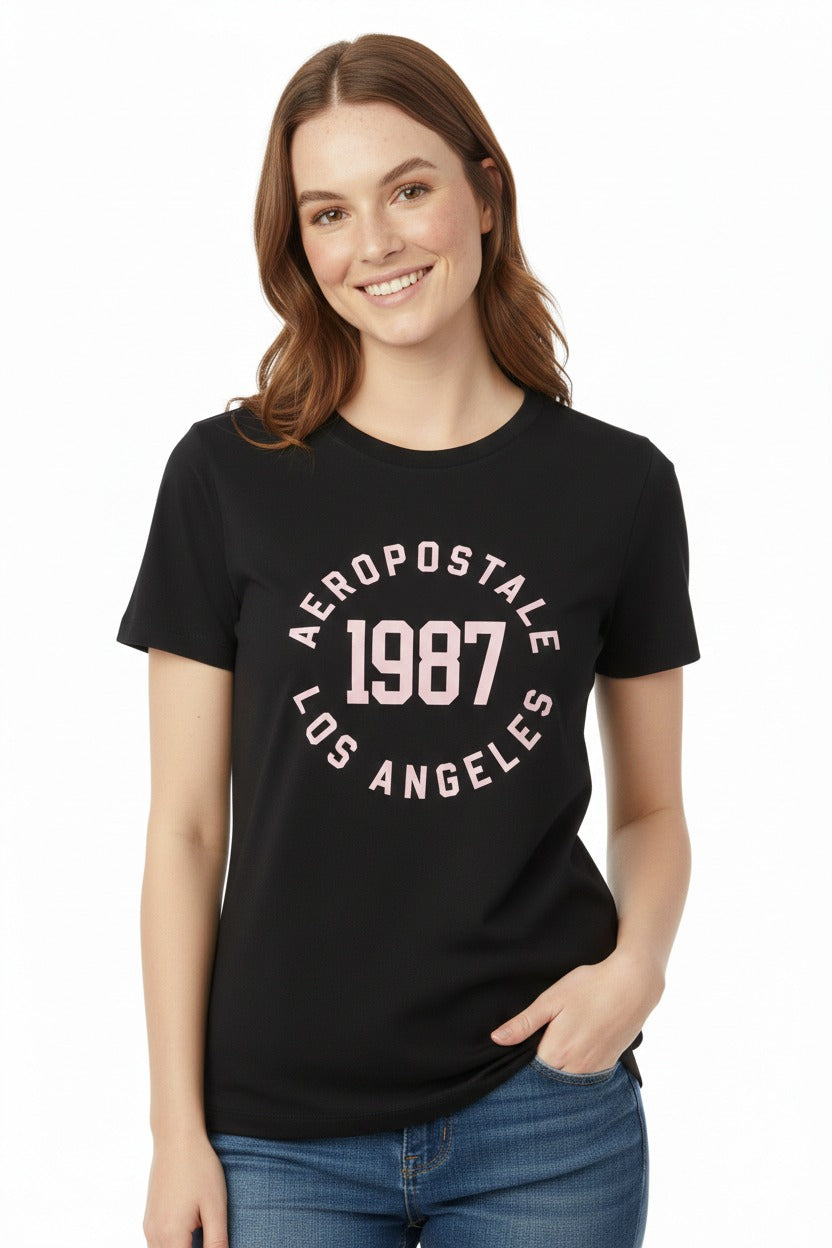 Camiseta Para Mujer Aero Graphic Level 1 Dark Black  7129