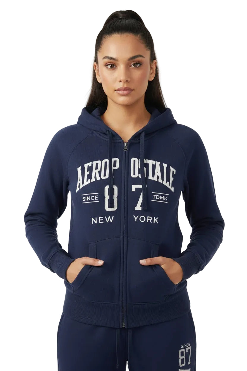 Buzo Para Mujer Aero Fleece Zip Cadet Navy 3780