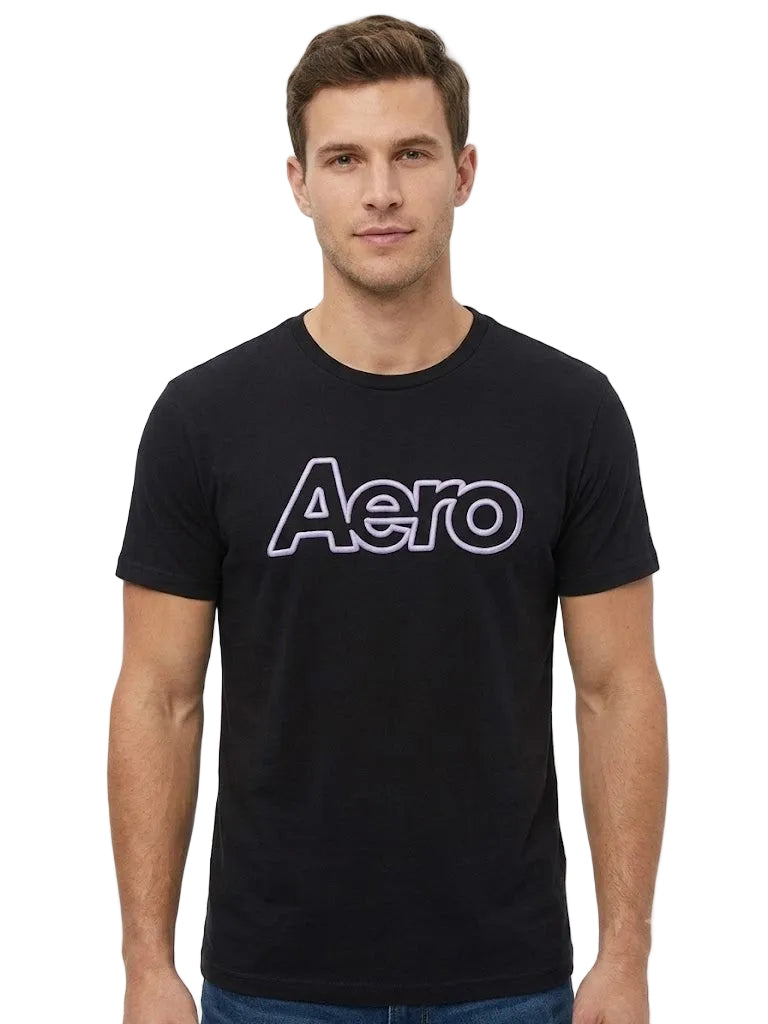 Camiseta Para Hombre Aero Level 2 Graphic Tees Dark Black 5609