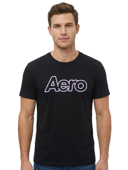 Camiseta Para Hombre Aero Level 2 Graphic Tees Dark Black 5609