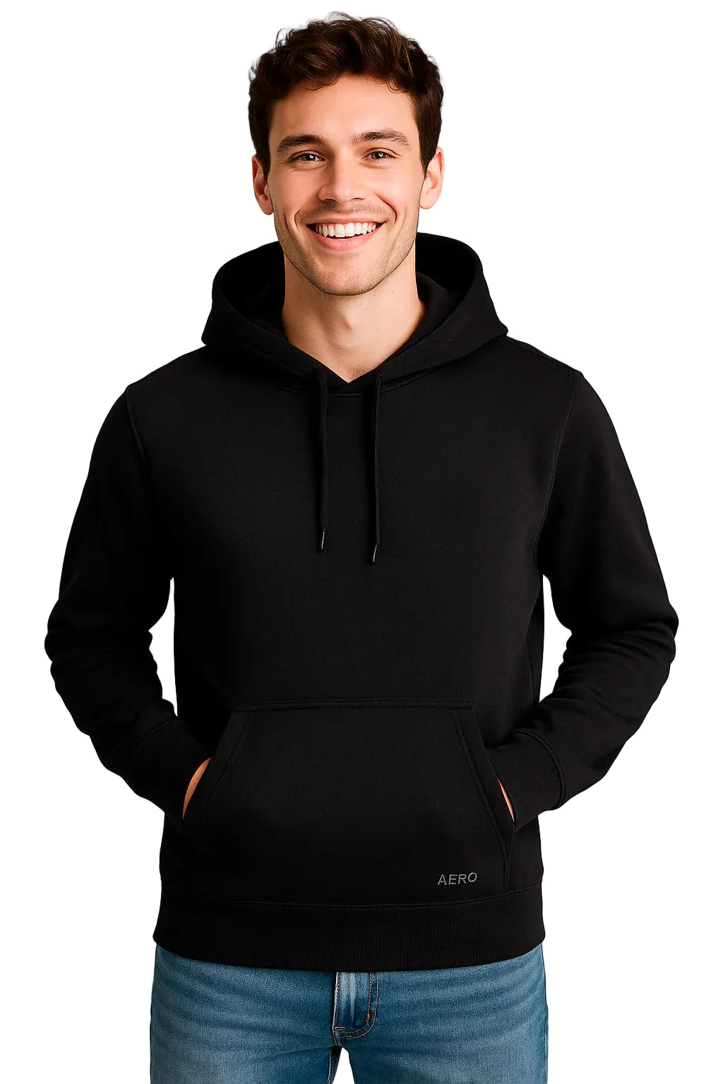 Buzo Para Hombre Aero Guys Popover Hoodies Dark Black 2174