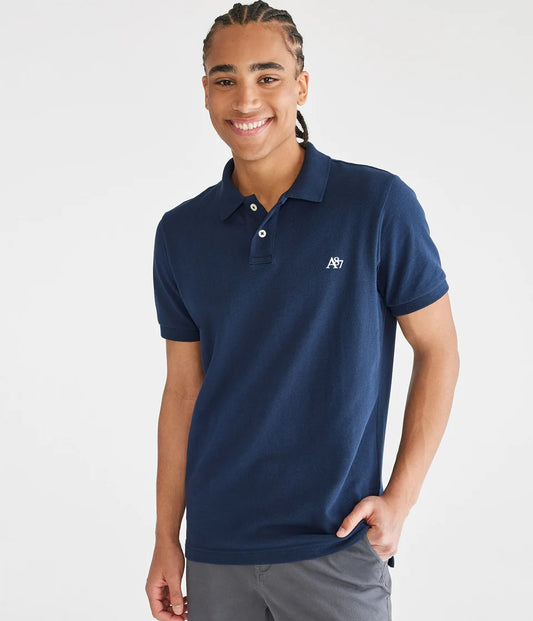 AERO GUYS SS SOLID POLO CADET NAVY