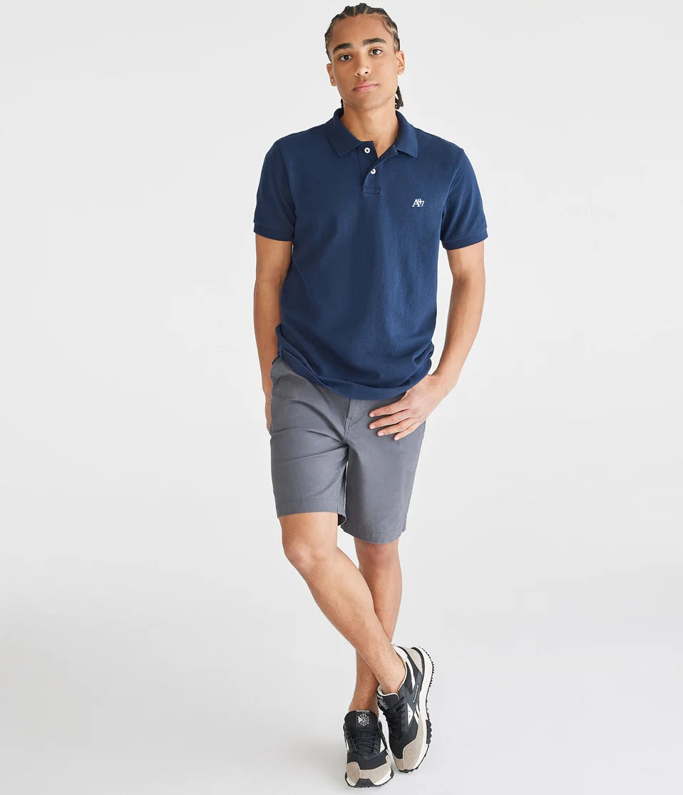 AERO GUYS SS SOLID POLO CADET NAVY