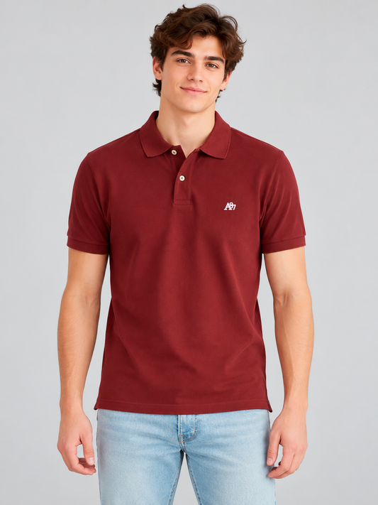 Camiseta Polo Para Hombre Aero Guys Ss Solid Polo Earth Red White