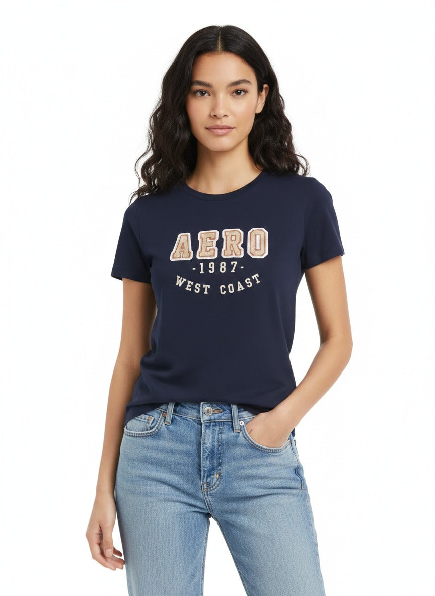 Camiseta Para Mujer Aero Graphic Level 2 Cadet Navy  7142
