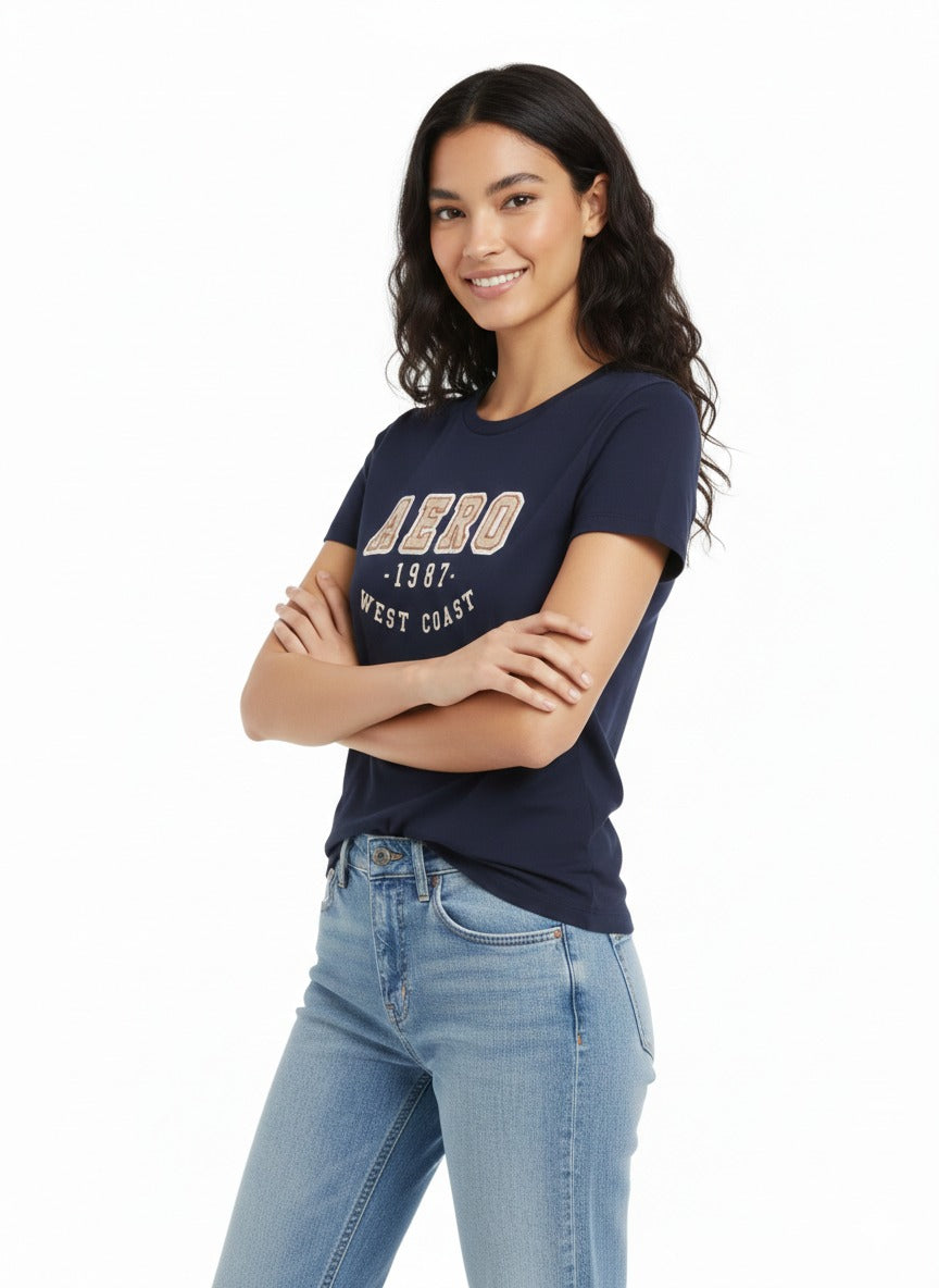 Camiseta Para Mujer Aero Graphic Level 2 Cadet Navy  7142