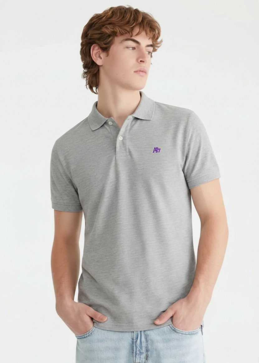 Camiseta Polo Para Hombre  Aero Guys Ss Solid Polo Light Heather Grey 4289